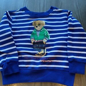 Polo by Ralph Lauren Kids Blue and White Striped Sweatshirt